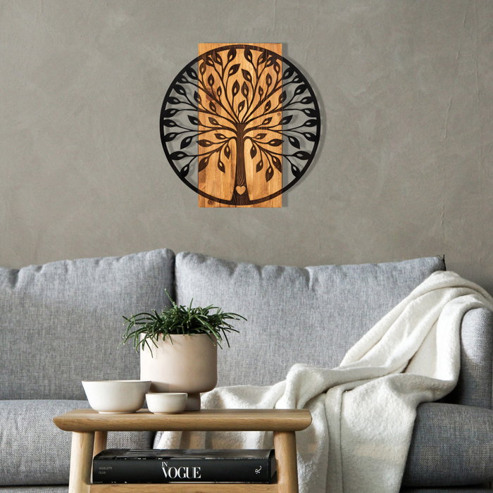 Wallity Zehre Accesorio Decorativo de Pared Negro y Nogal Wallity Zehre Accesorio Decorativo de Pared Negro y Nogal